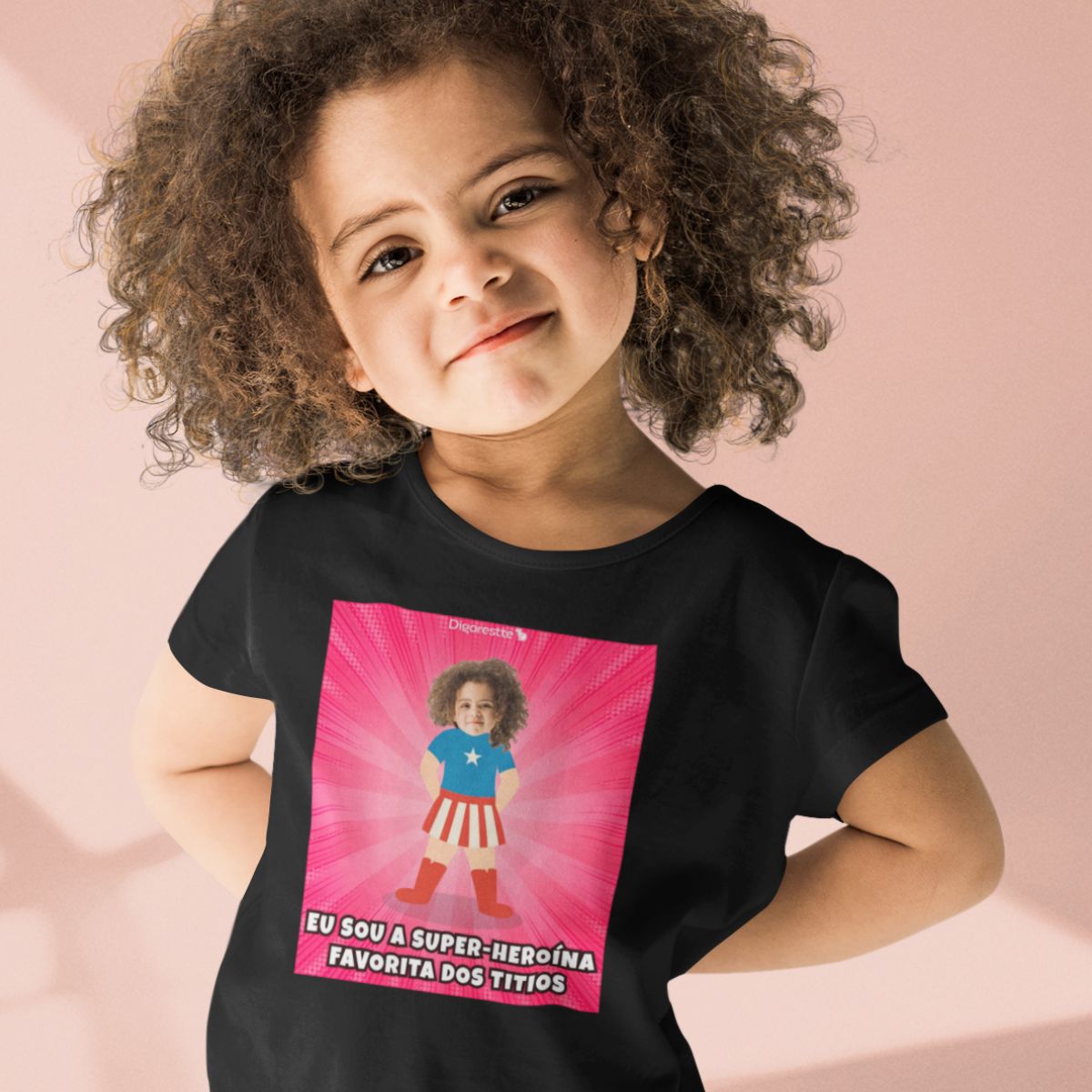 CAMISETA INFANTIL PERSONALIZADA SOU SUPER-HERÓI / HEROÍNA (PAPAIS / AVÓS / TITIOS / DINDOS)