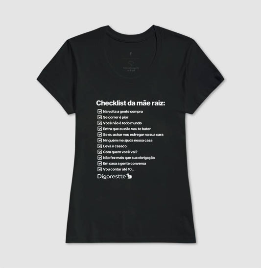 CAMISETA CHECKLIST MÃE RAIZ
