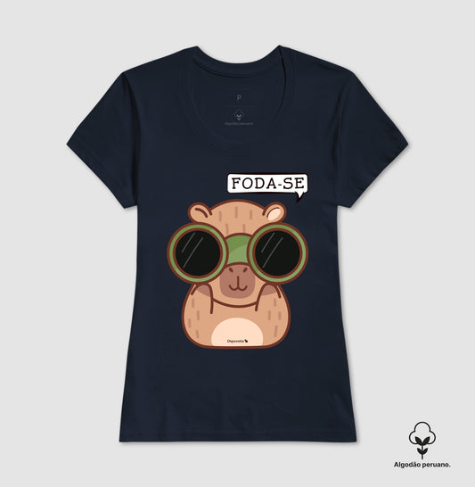 CAMISETA ALGODÃO PERUANO CAPIVARA ESTRESSADA