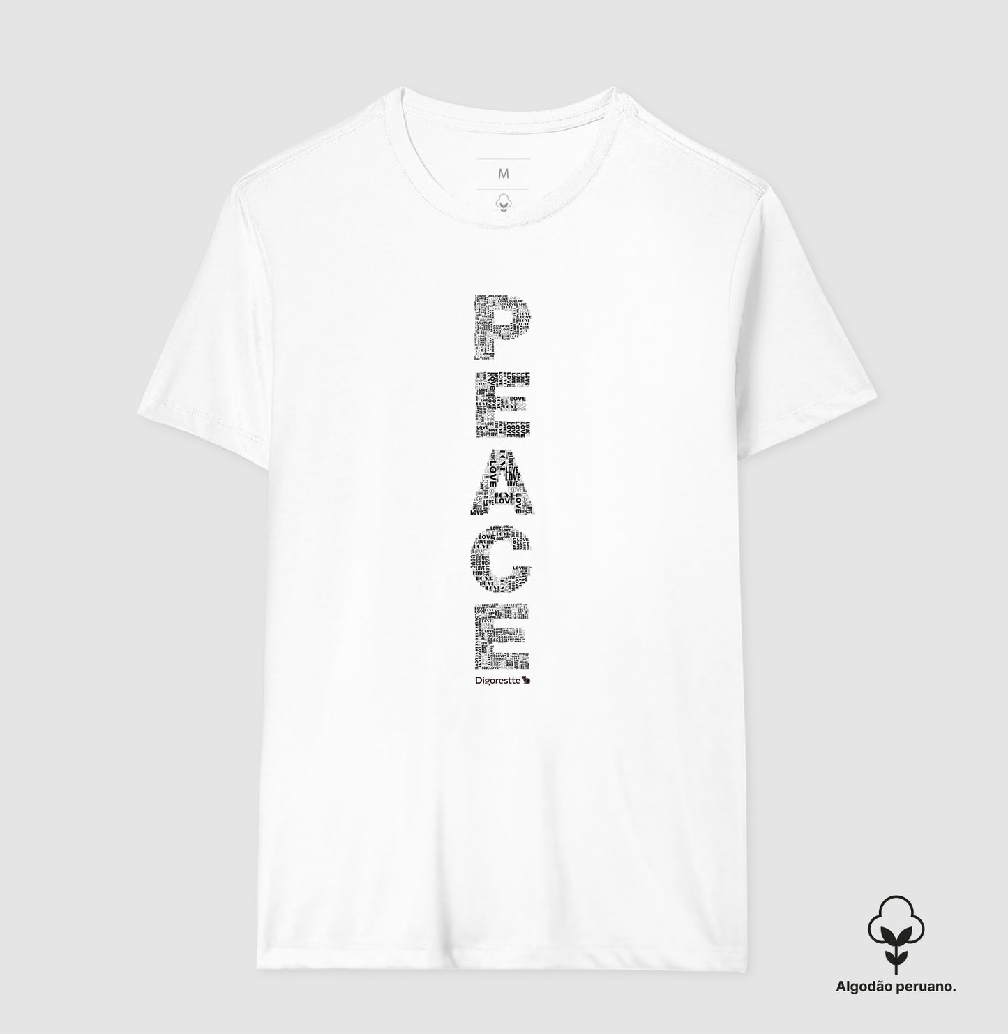 CAMISETA ALGODÃO PERUANO ANO NOVO PEACE
