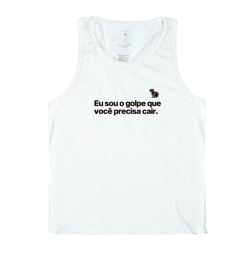 CAMISETA REGATA CARNAVAL EU SOU O GOLPE QUE VOCÊ PRECISA CAIR