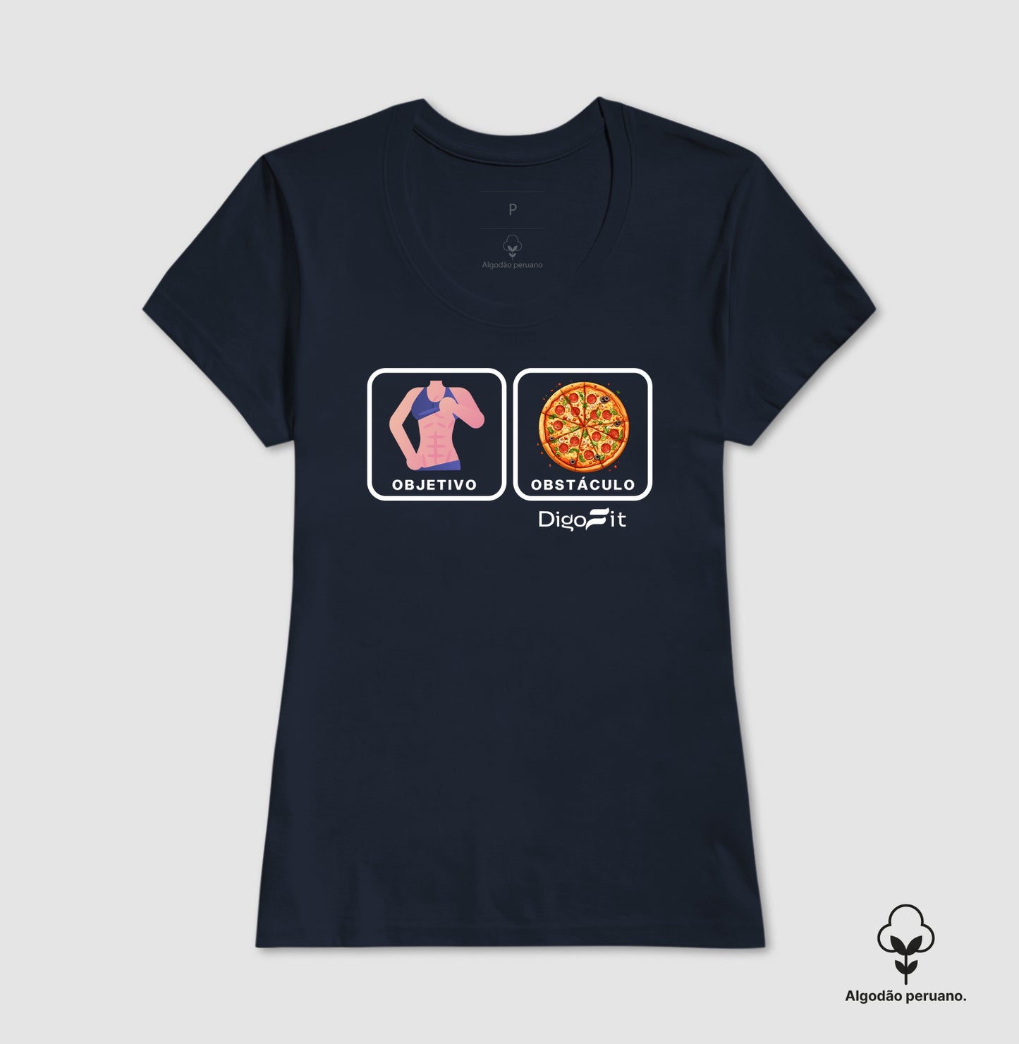 CAMISETA ALGODÃO PERUANO ACADEMIA OBJETIVO X OBSTÁCULO