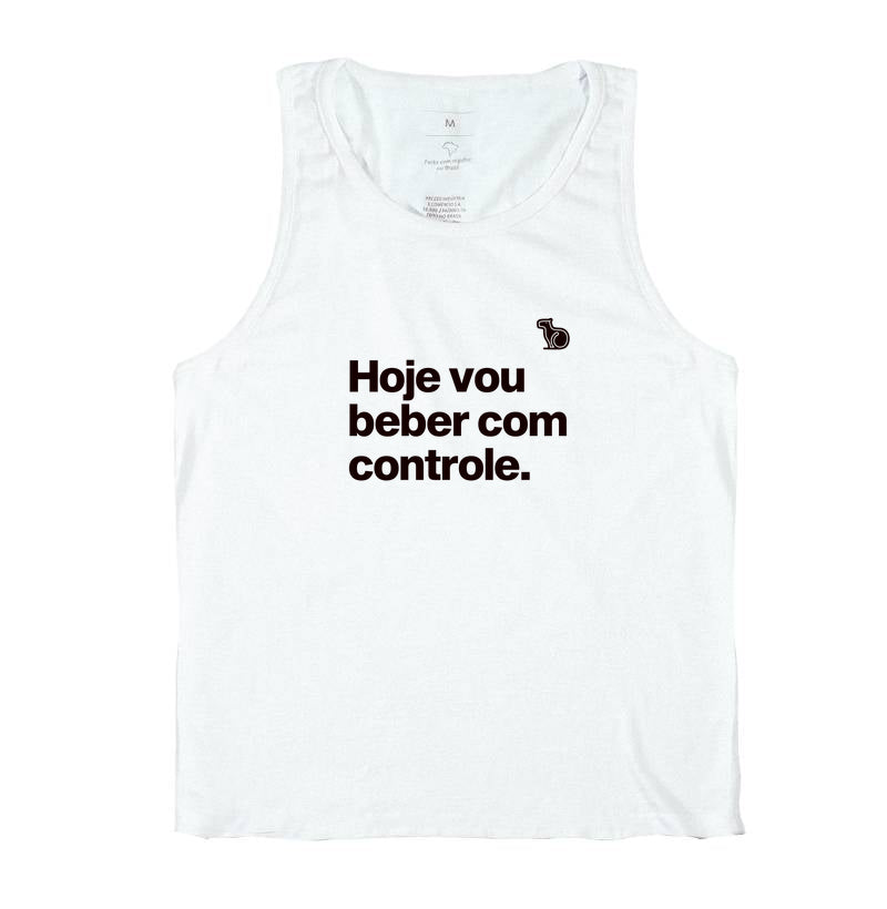 CAMISETA REGATA CARNAVAL HOJE EU VOU BEBER COM CONTROLE