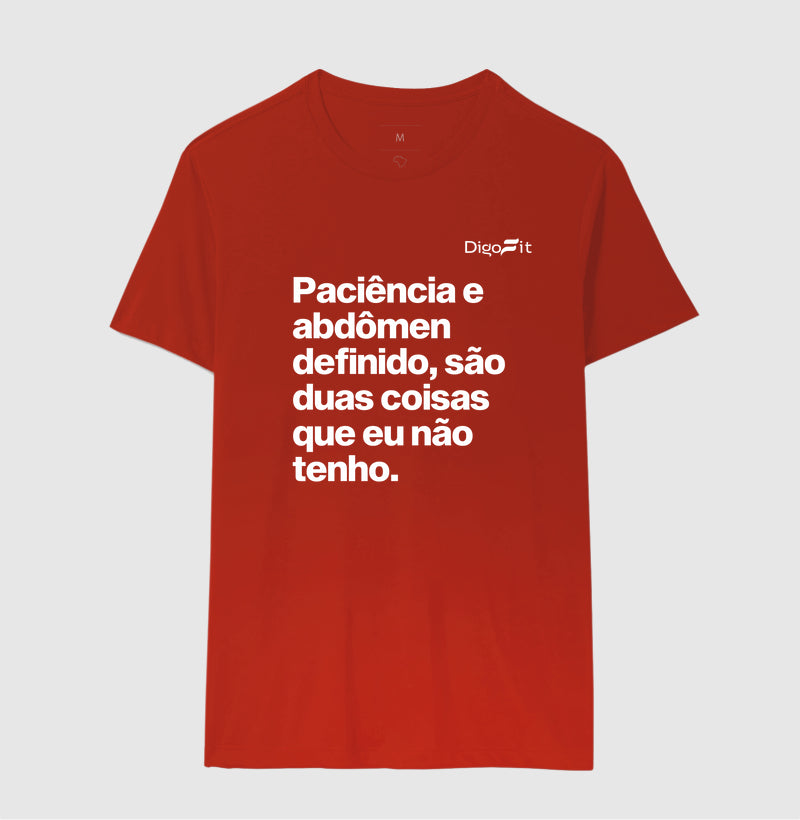 CAMISETA ACADEMIA PACIÊNCIA E ABDÔMEN DEFINIDO