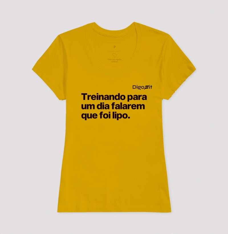 CAMISETA ACADEMIA TREINANDO PARA DIZEREM QUE FOI LIPO