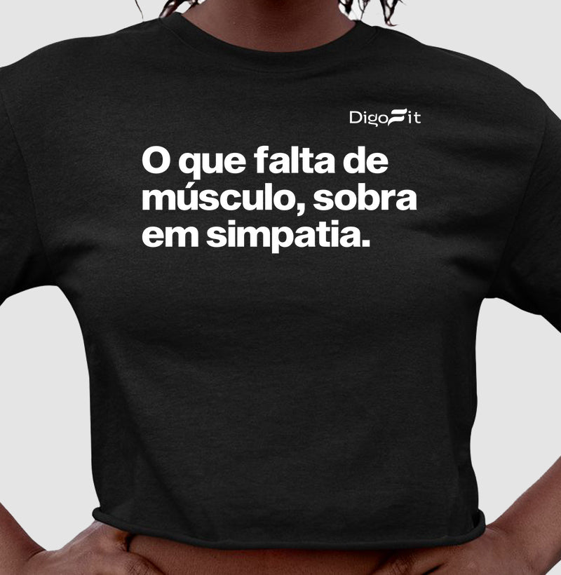 CROPPED ACADEMIA FALTA DE MÚSCULO E SOBRA SIMPATIA