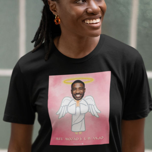 CAMISETA PERSONALIZADA MEU MOZÃO É UM ANJO