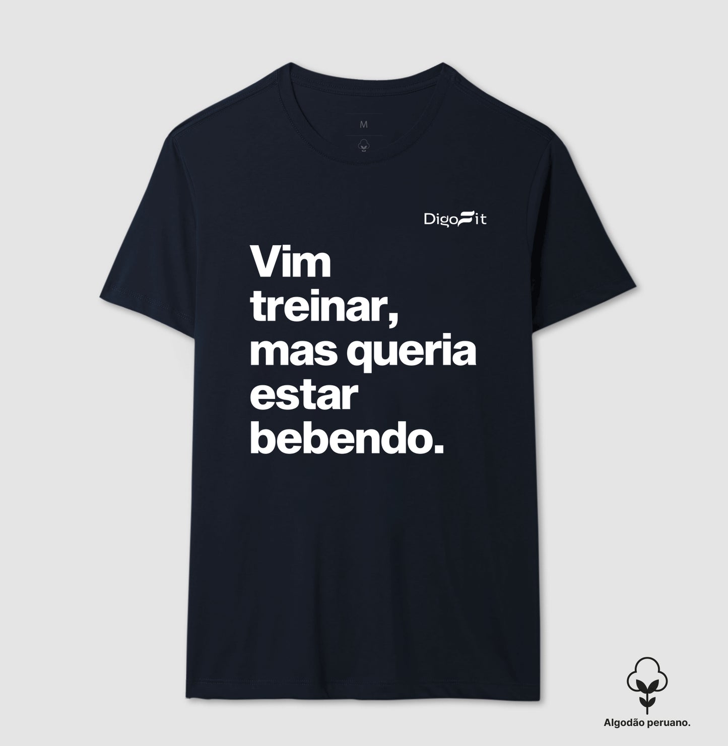 CAMISETA ALGODÃO PERUANO ACADEMIA VIM TREINAR MAS QUERIA ESTAR BEBENDO