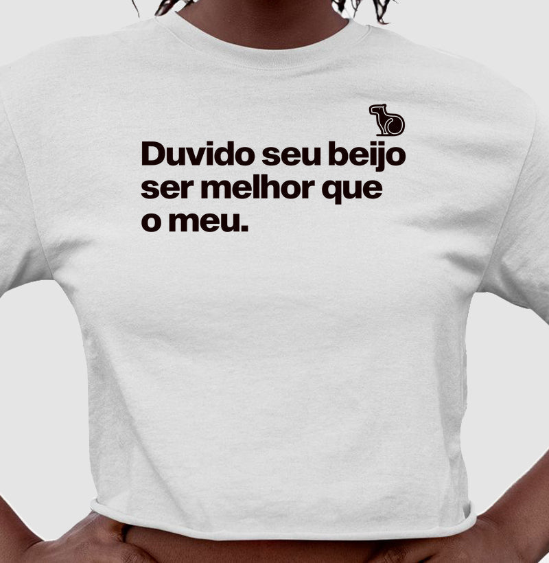 CAMISETA / REGATA / CROPPED CARNAVAL DUVIDO SEU BEIJO SER MELHOR