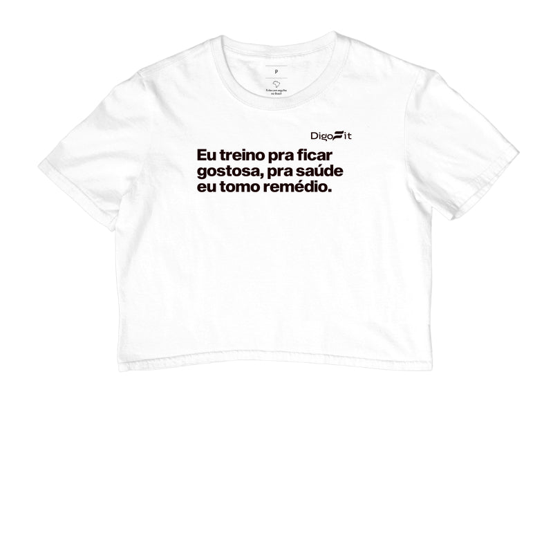 CROPPED ACADEMIA EU TREINO PRA FICAR GOSTOSA