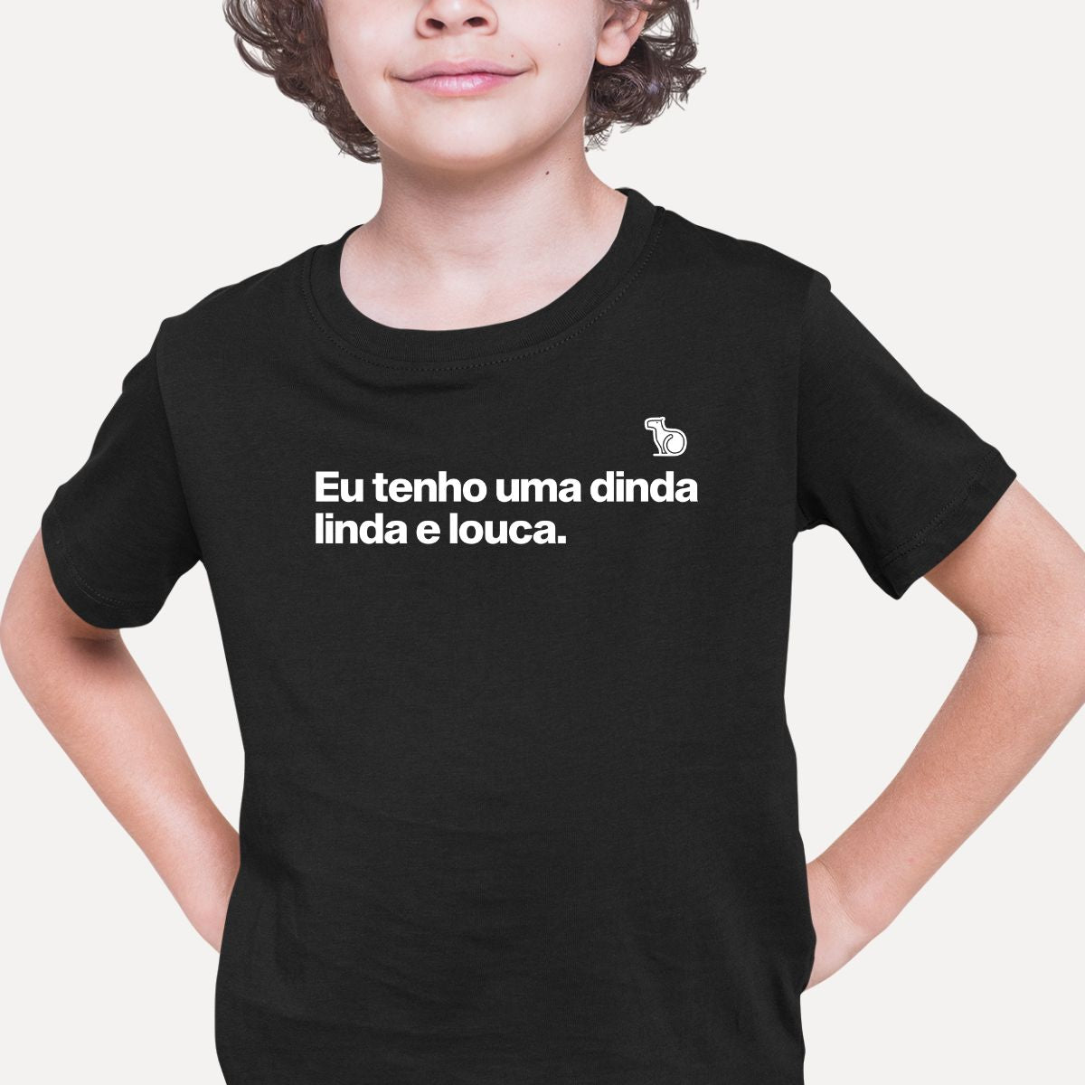 CAMISETA INFANTIL DINDA LINDA E LOUCA