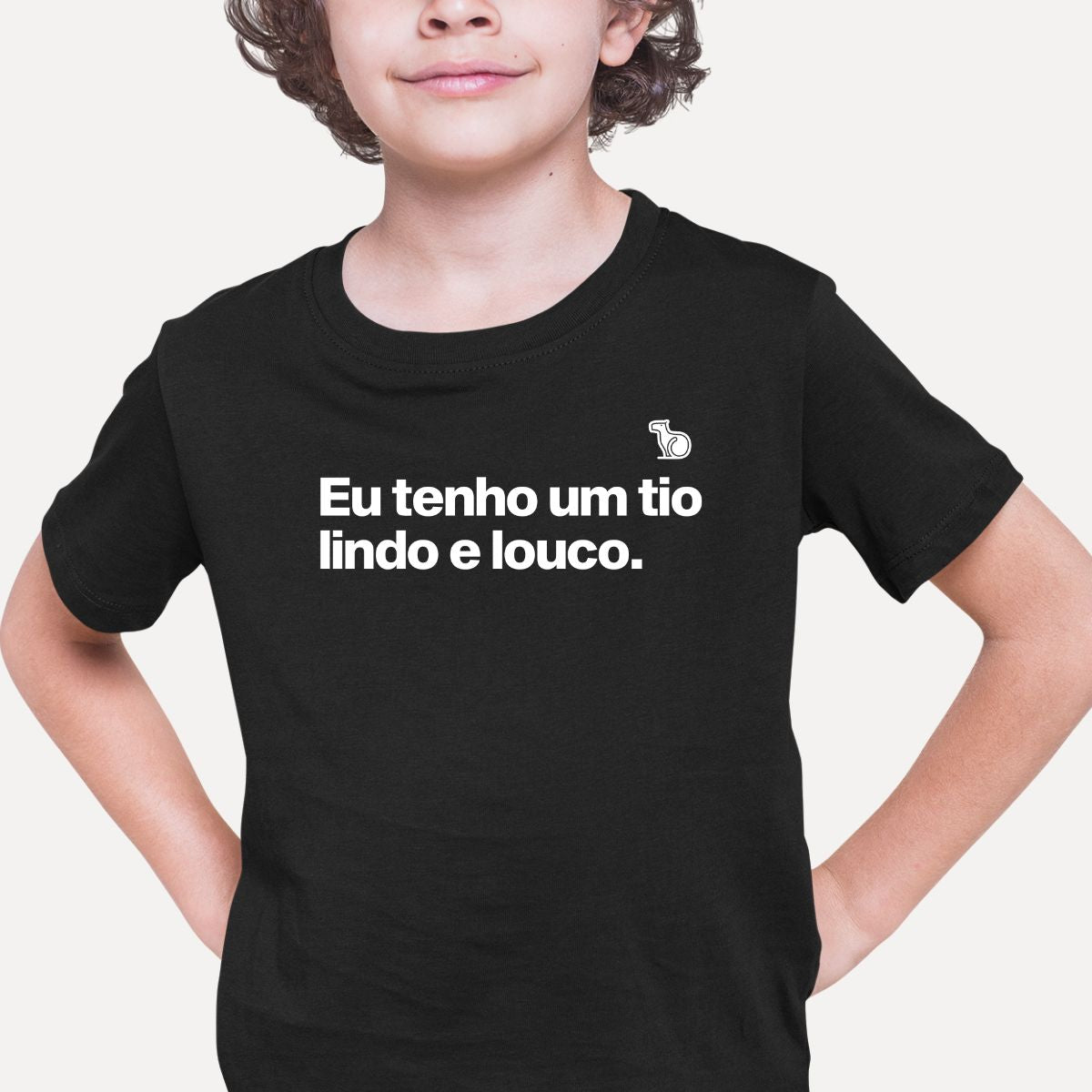 CAMISETA INFANTIL EU TENHO UM TIO LINDO E LOUCO