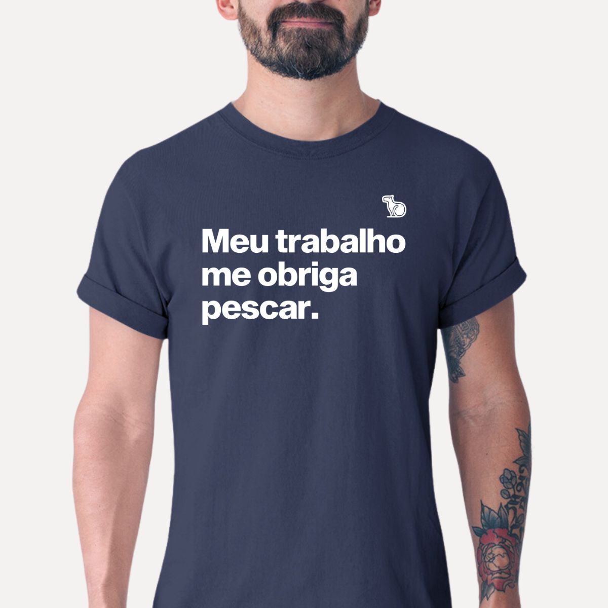 CAMISETA MEU TRABALHO ME OBRIGA PESCAR