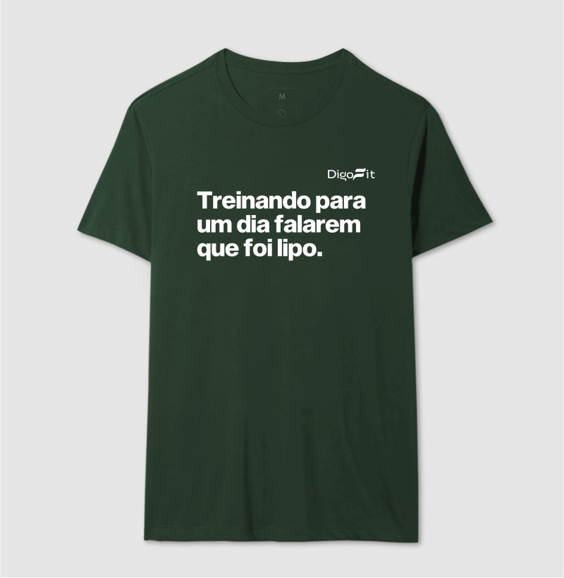 CAMISETA ACADEMIA TREINANDO PARA DIZEREM QUE FOI LIPO