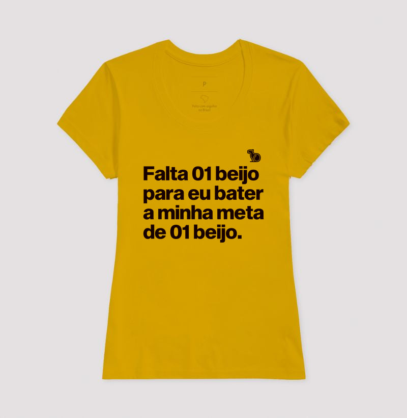 CAMISETA CARNAVAL FALTA UM BEIJO PARA BATER MINHA META
