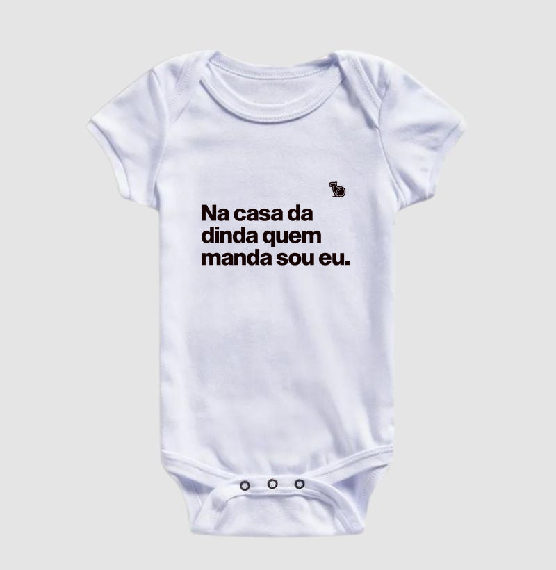 BODY INFANTIL EU MANDO NA CASA DA DINDA