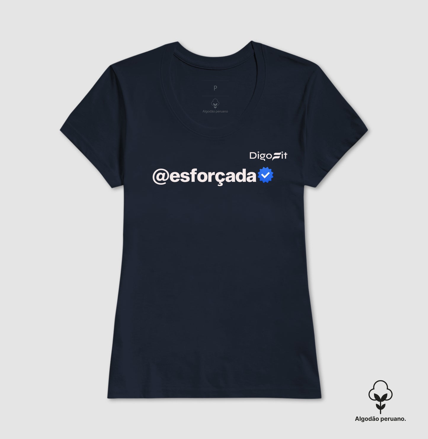 CAMISETA ALGODÃO PERUANO ACADEMIA VERIFICADA COMO ESFORÇADA