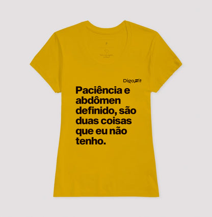 CAMISETA ACADEMIA PACIÊNCIA E ABDÔMEN DEFINIDO