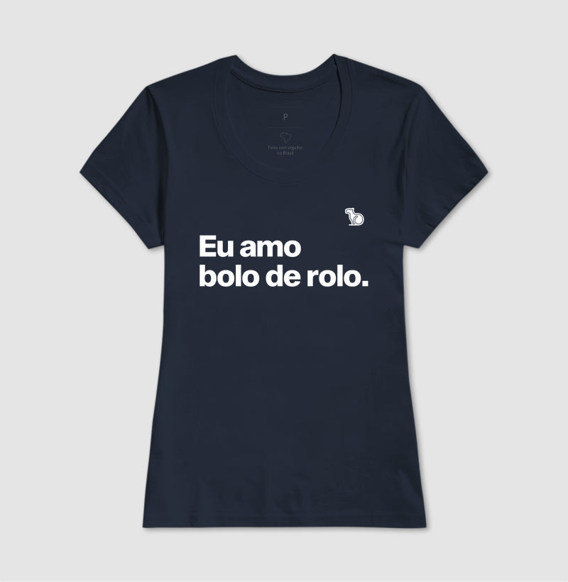CAMISETA CASAL EU AMO BOLO DE ROLO