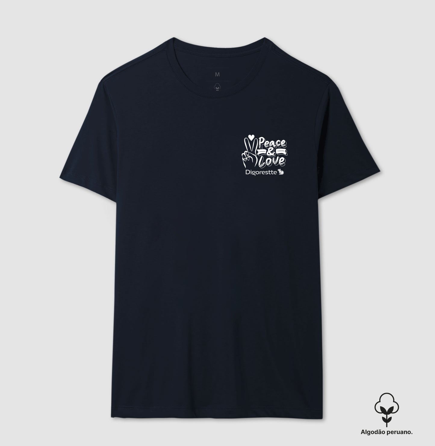 CAMISETA ALGODÃO PERUANO ANO NOVO PAZ E AMOR