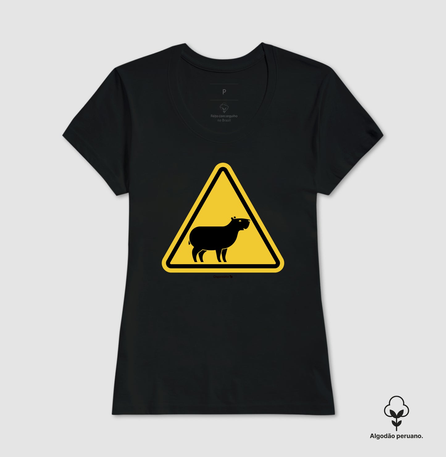 CAMISETA ALGODÃO PERUANO CUIDADO CAPIVARA