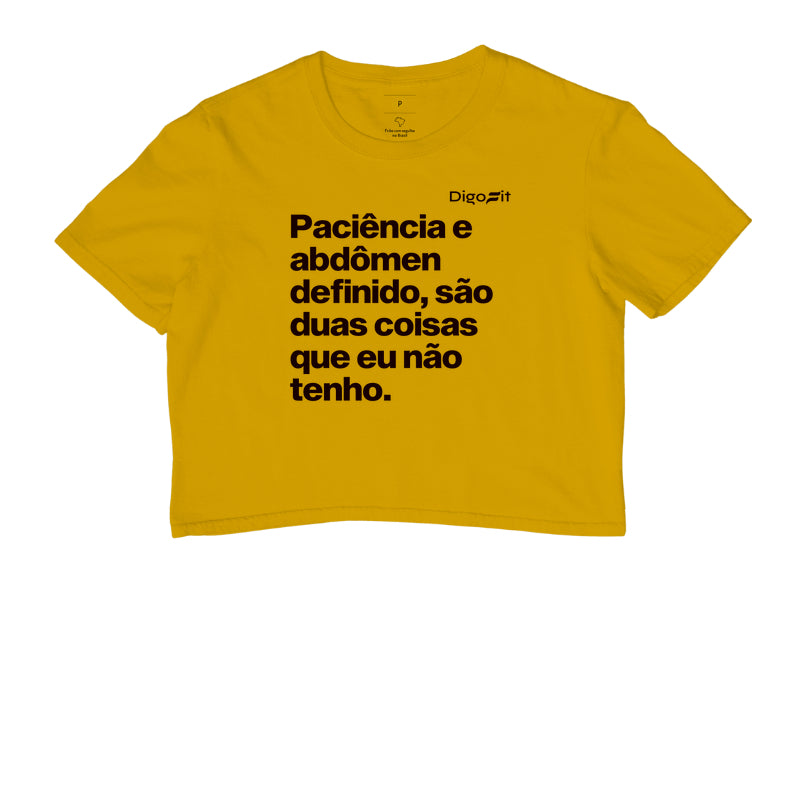 CROPPED ACADEMIA PACIÊNCIA E ABDÔMEN DEFINIDO