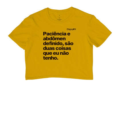 CROPPED ACADEMIA PACIÊNCIA E ABDÔMEN DEFINIDO
