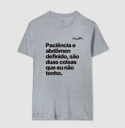 CAMISETA ACADEMIA PACIÊNCIA E ABDÔMEN DEFINIDO