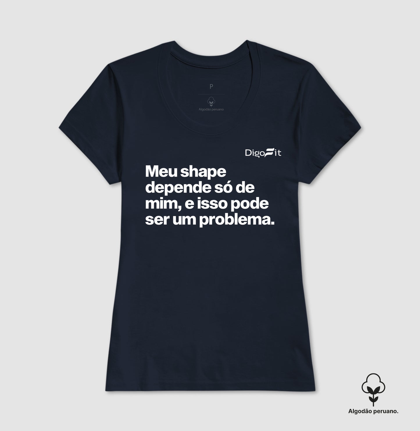 CAMISETA ALGODÃO PERUANO ACADEMIA MEU SHAPE SÓ DEPENDE DE MIM