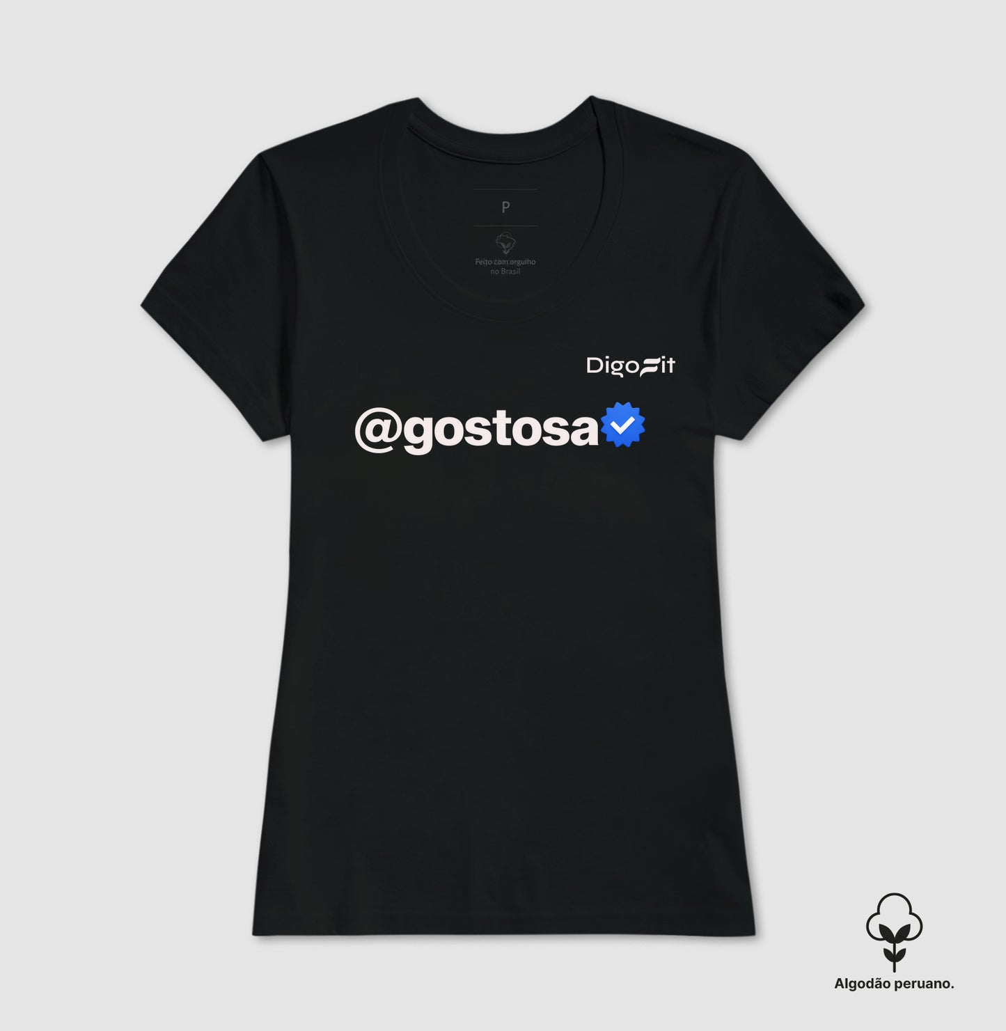 CAMISETA ALGODÃO PERUANO ACADEMIA VERIFICADA COMO UMA GOSTOSA