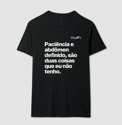 CAMISETA ACADEMIA PACIÊNCIA E ABDÔMEN DEFINIDO