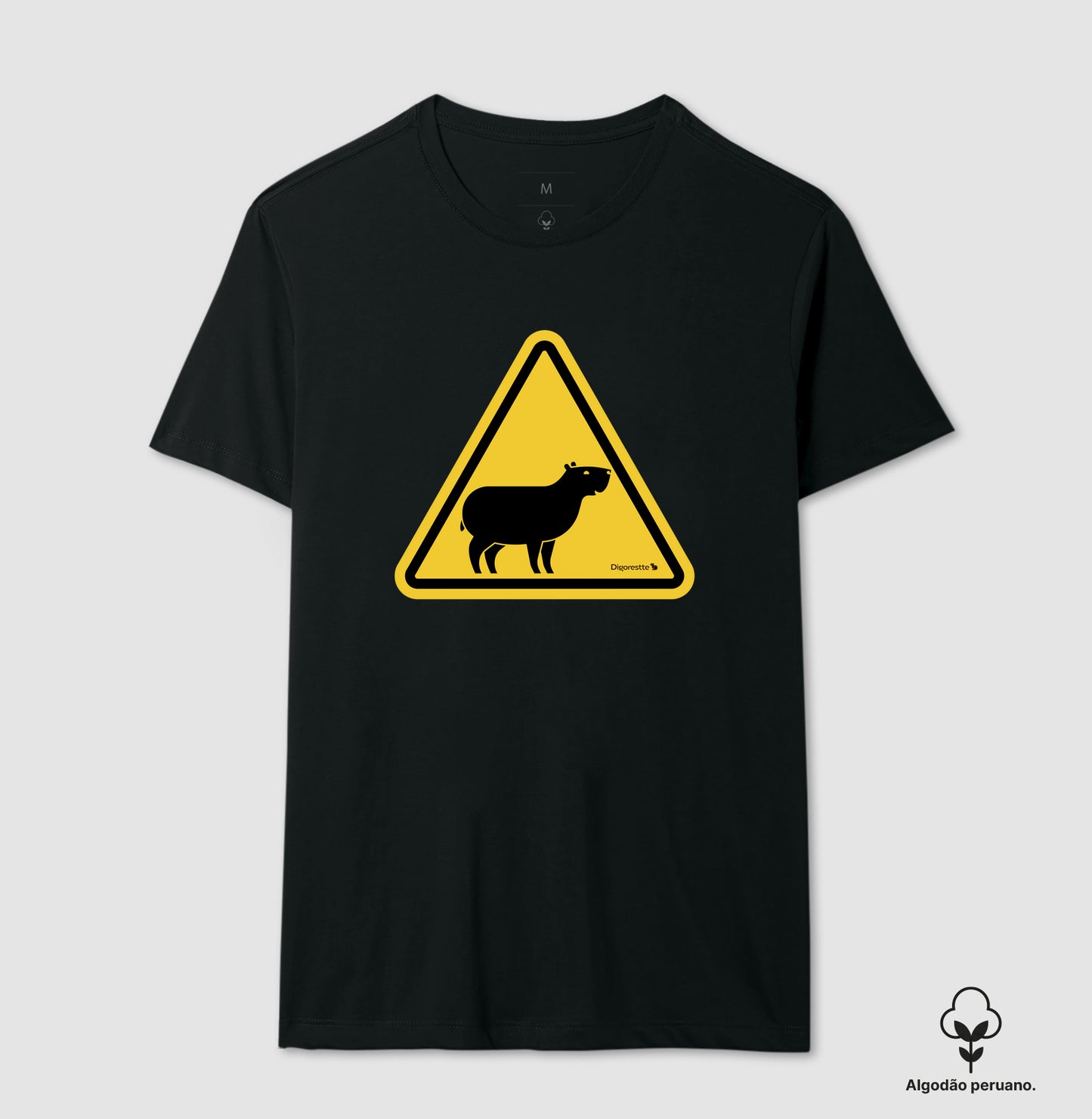 CAMISETA ALGODÃO PERUANO CUIDADO CAPIVARA