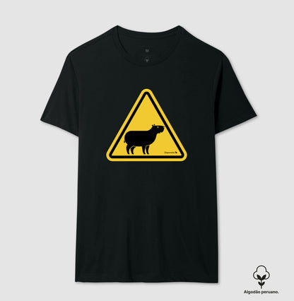 CAMISETA ALGODÃO PERUANO CUIDADO CAPIVARA