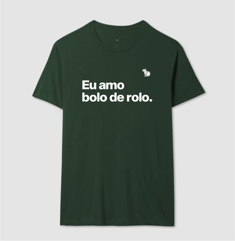 CAMISETA CASAL EU AMO BOLO DE ROLO