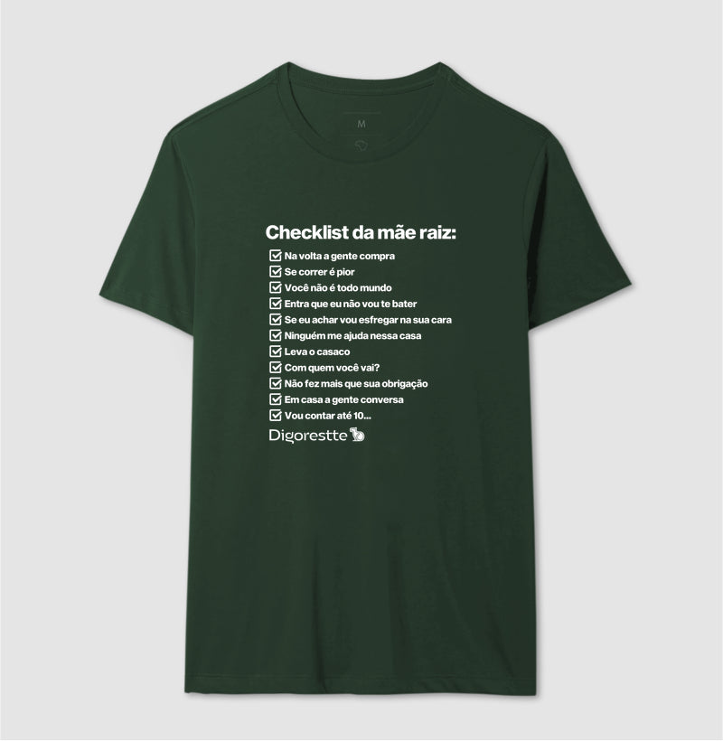CAMISETA CHECKLIST MÃE RAIZ