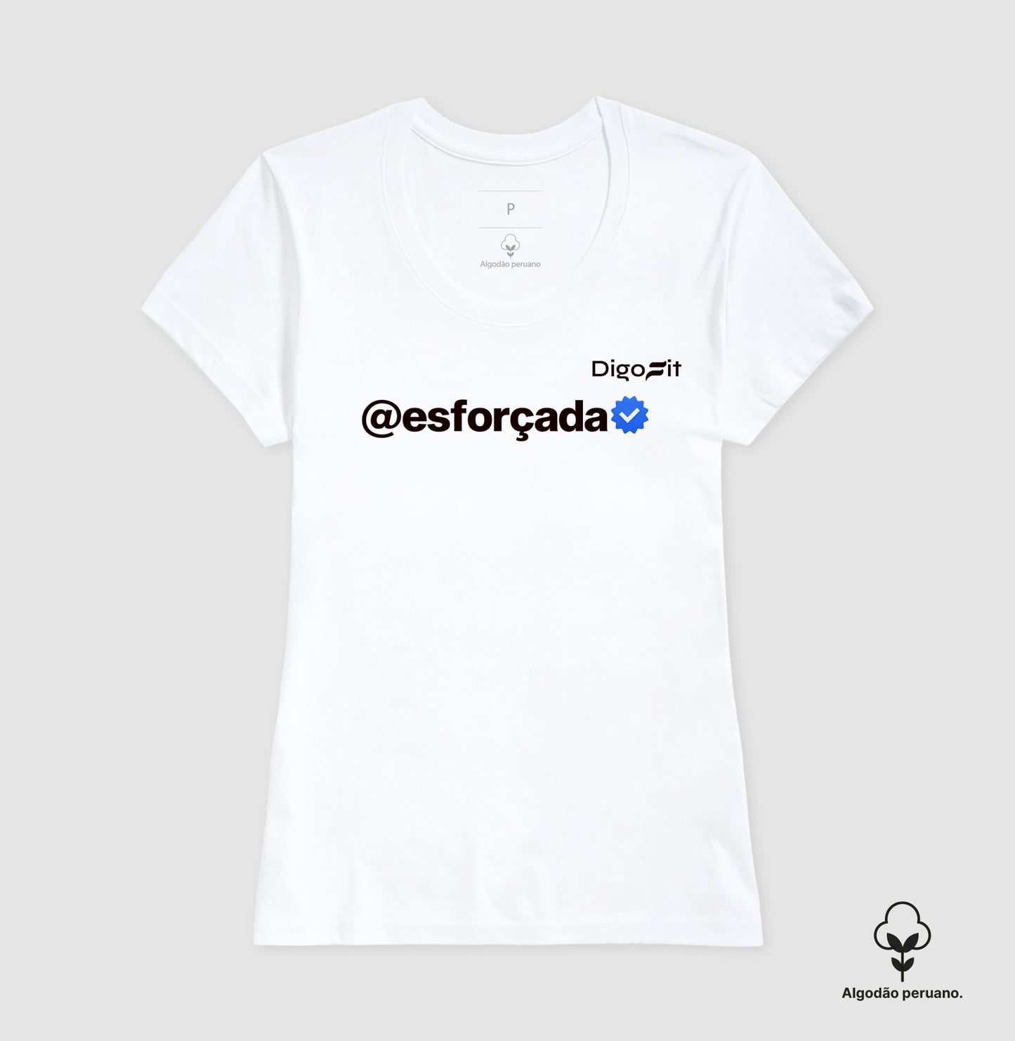 CAMISETA ALGODÃO PERUANO ACADEMIA VERIFICADA COMO ESFORÇADA