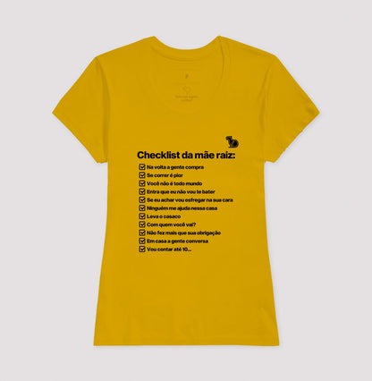 CAMISETA CHECKLIST MÃE RAIZ