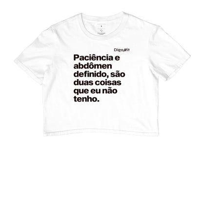 CROPPED ACADEMIA PACIÊNCIA E ABDÔMEN DEFINIDO
