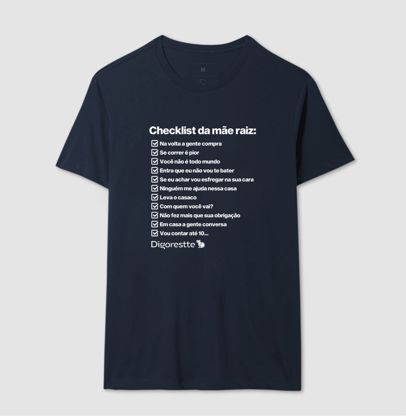 CAMISETA CHECKLIST MÃE RAIZ