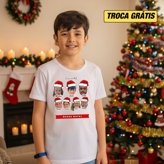 CAMISETA INFANTIL PERSONALIZADA NATAL RECORTES FOTOS