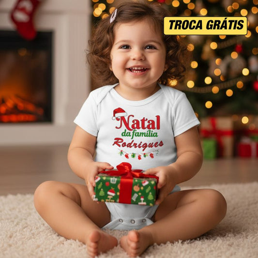 BODY INFANTIL PERSONALIZADO NATAL EM FAMÍLIA