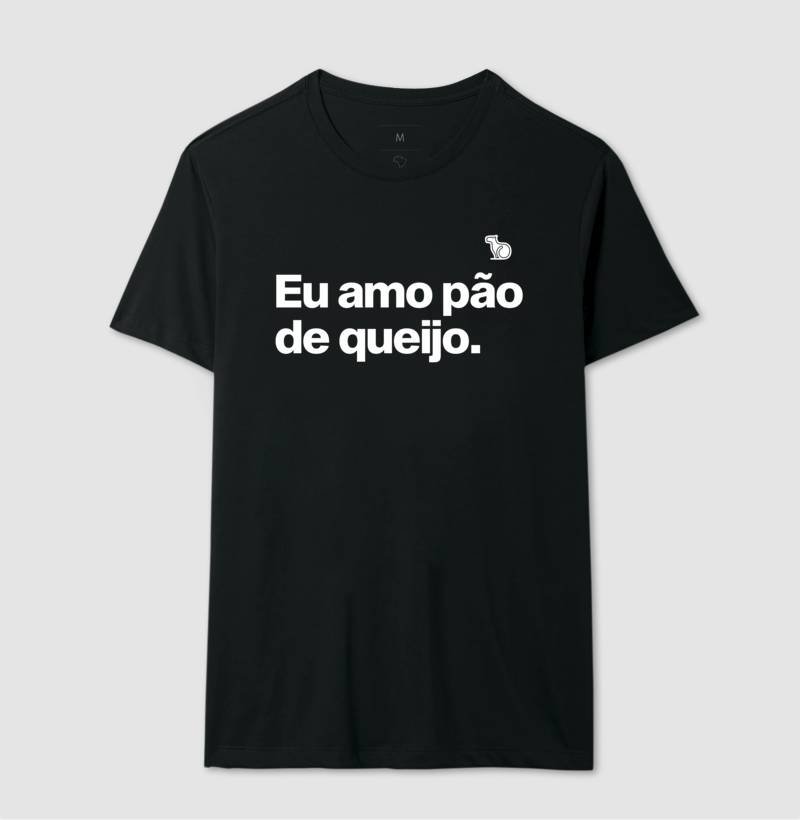 CAMISETA CASAL EU AMO PÃO DE QUEIJO