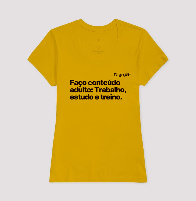 CAMISETA ACADEMIA EU FAÇO CONTEÚDO ADULTO