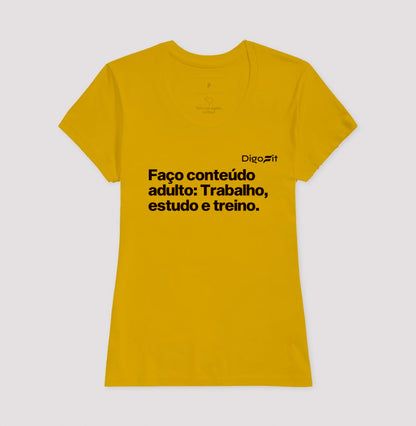 CAMISETA ACADEMIA EU FAÇO CONTEÚDO ADULTO