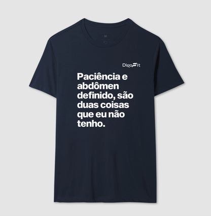 CAMISETA ACADEMIA PACIÊNCIA E ABDÔMEN DEFINIDO