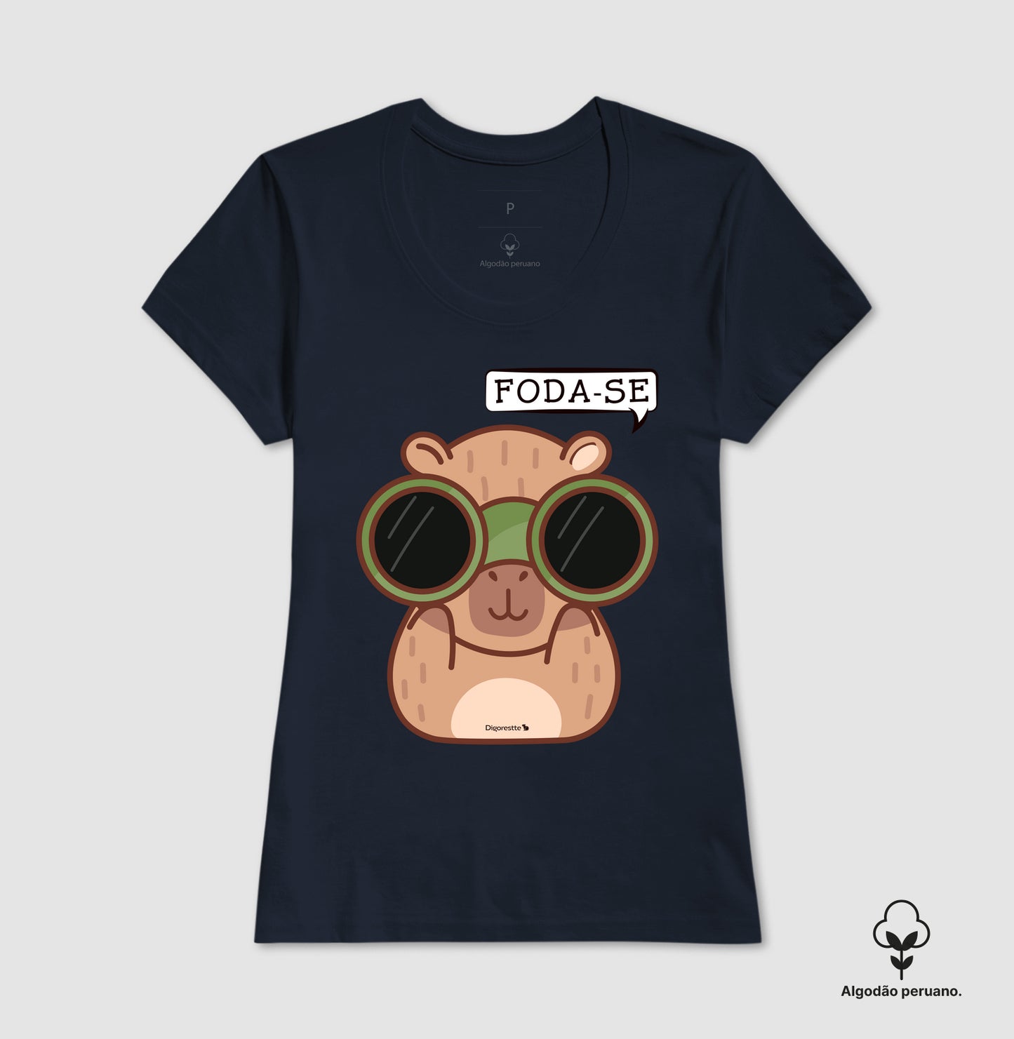 CAMISETA ALGODÃO PERUANO CAPIVARA ESTRESSADA