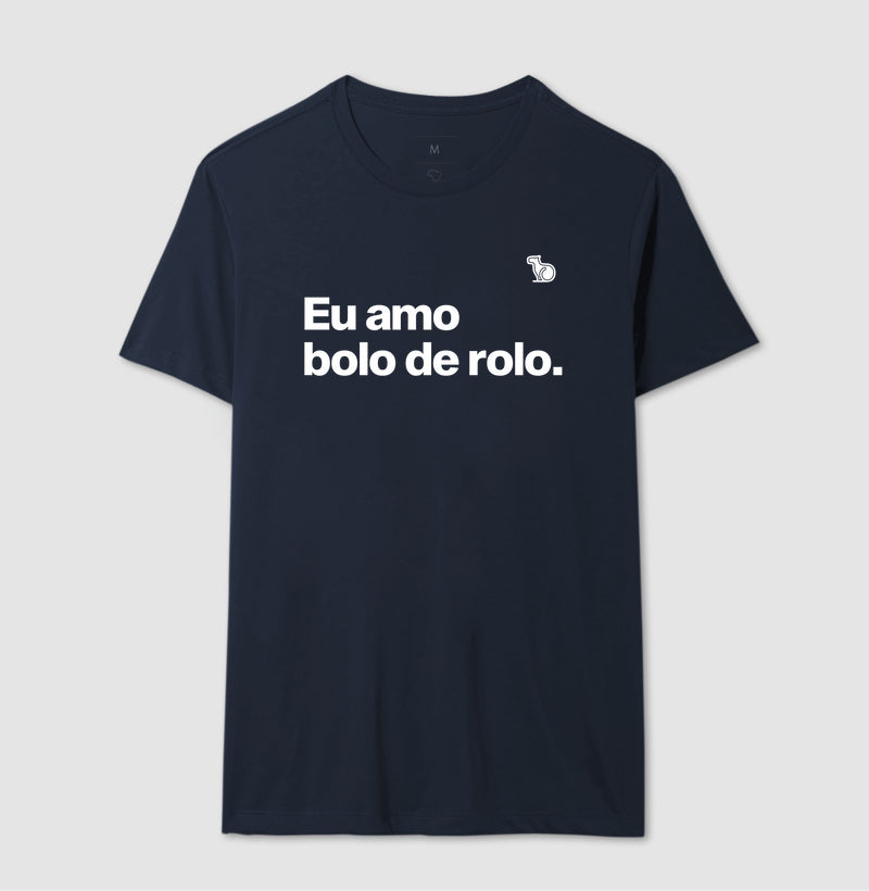 CAMISETA CASAL EU AMO BOLO DE ROLO