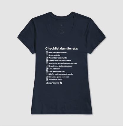 CAMISETA CHECKLIST MÃE RAIZ