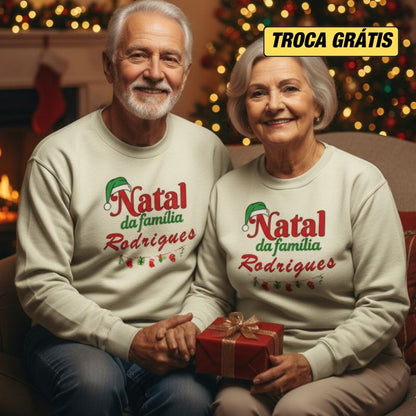 MOLETOM SUÉTER PERSONALIZADO NATAL EM FAMÍLIA