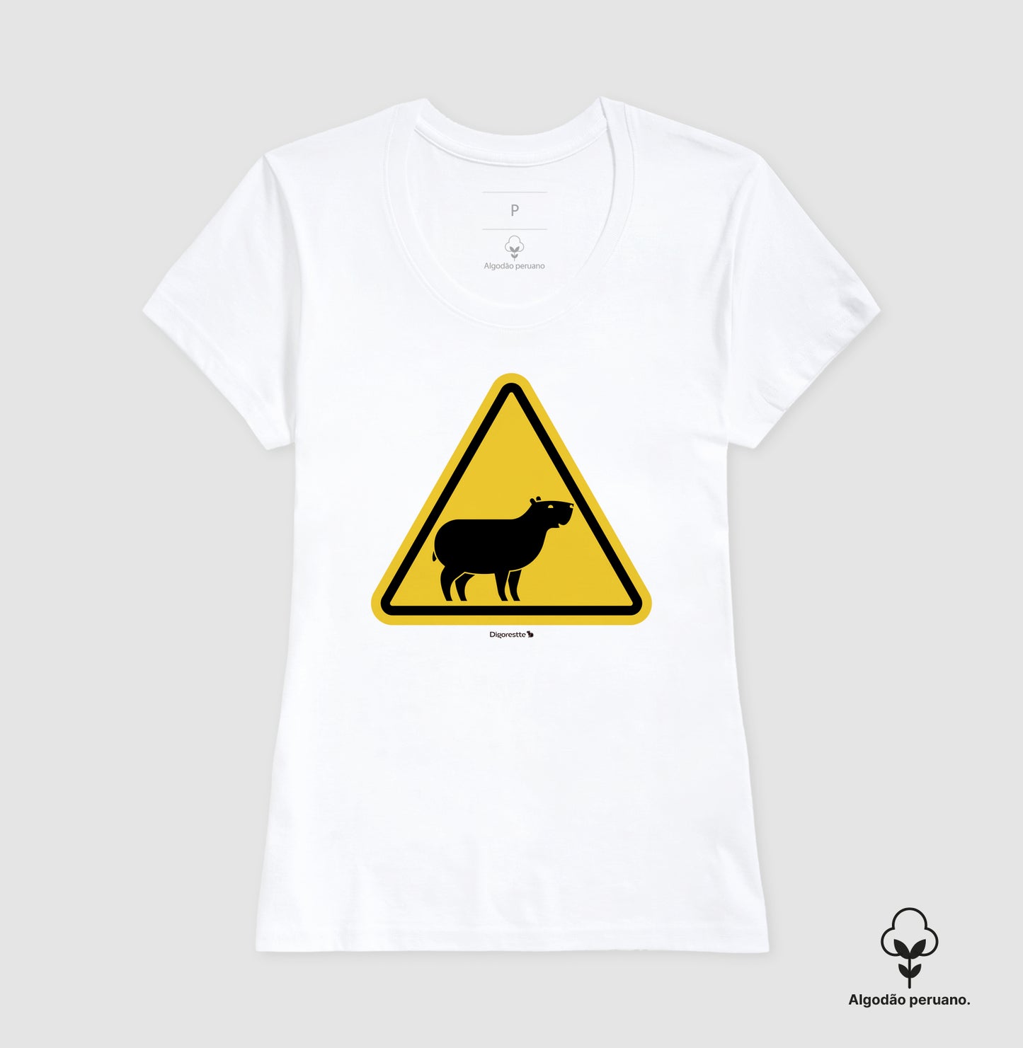 CAMISETA ALGODÃO PERUANO CUIDADO CAPIVARA